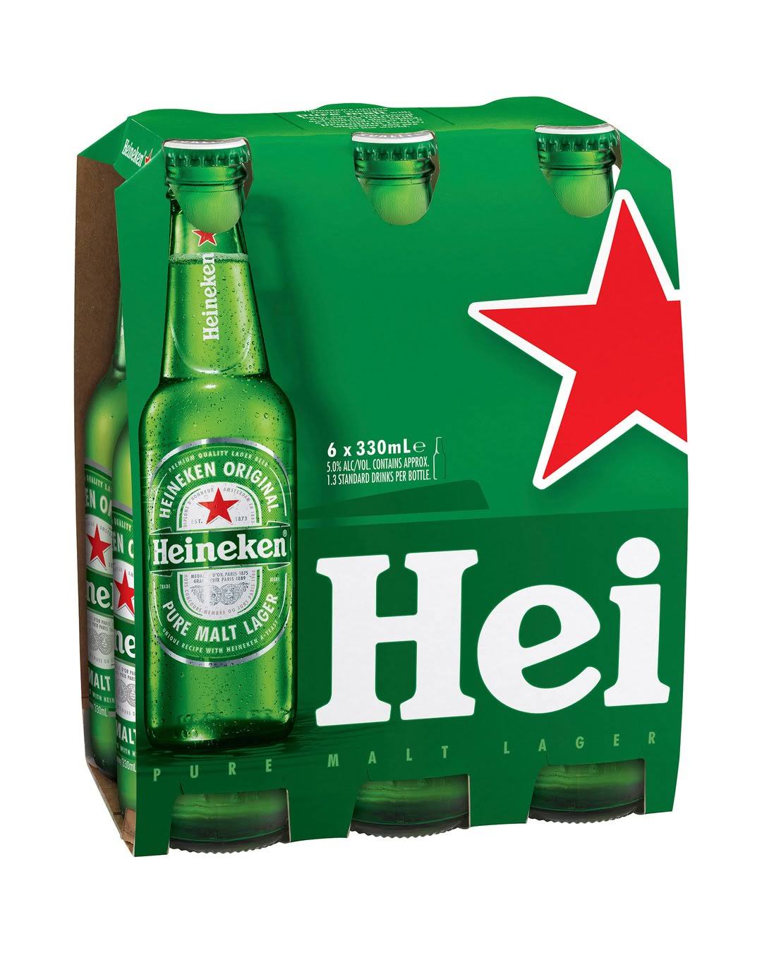 Heineken Lager Beer - 330ml, 6pk