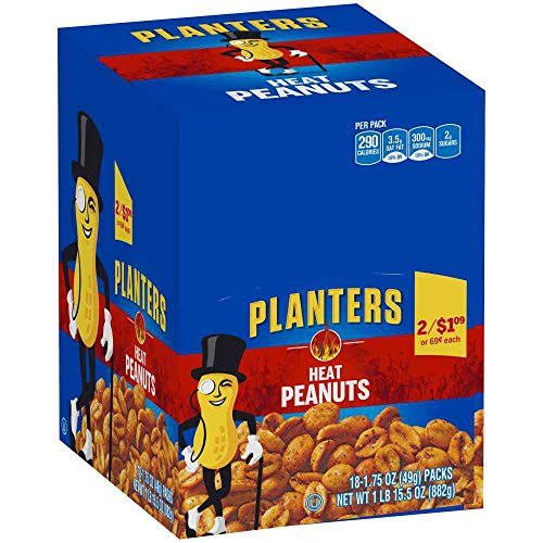 Planters, Peanuts Heat Tube, 1.75 Ounce
