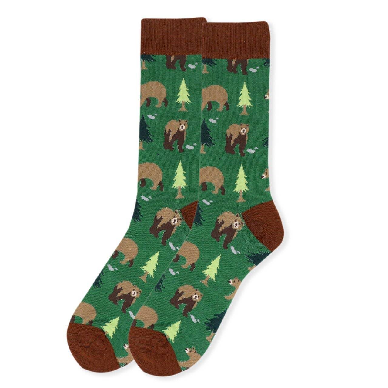 Brown Bear Socks (Mens) Green