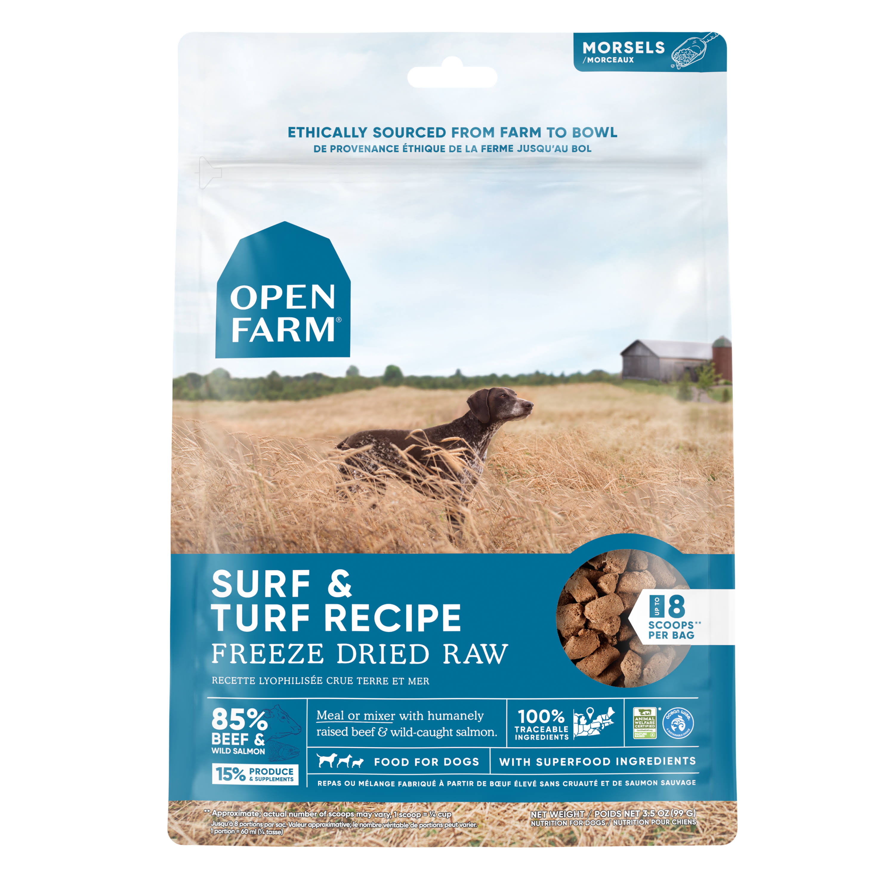Open Farm Freeze Dried Raw Dog Food Surf & Turf / 3.5 oz