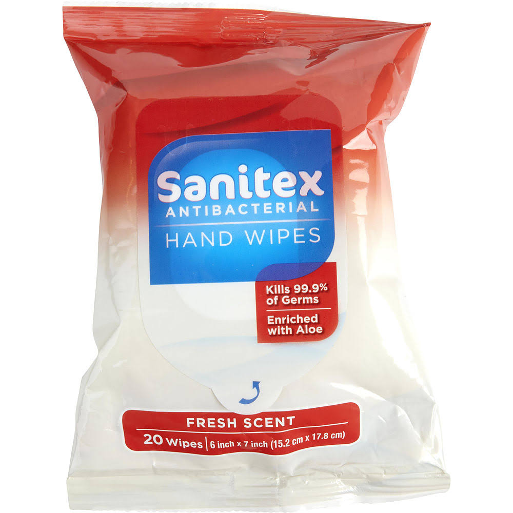 SANITEX Antibacterial Hand Wipes Fresh Scent 20ct