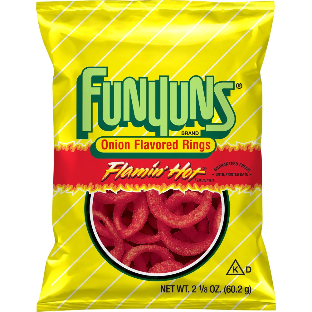 Funyuns Onion Flavored Rings, Flamin' Hot Flavored - 2.125 oz