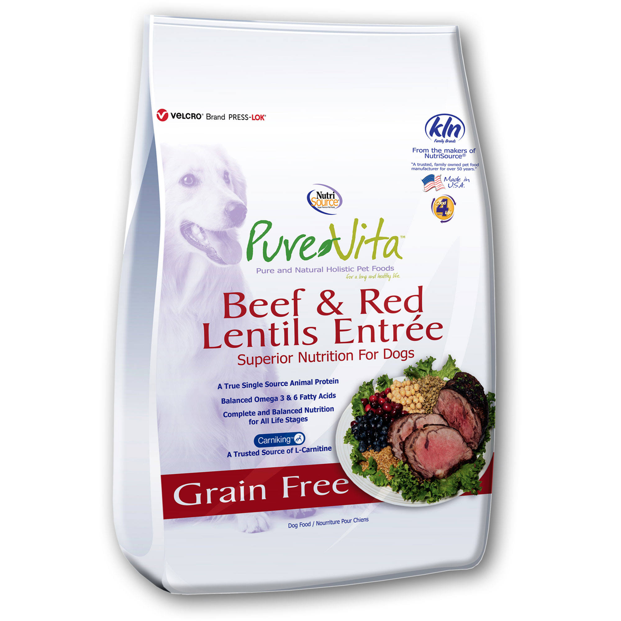 Nutri Source Pure Vita Grain Free Beef & Red Lentils - 25lbs