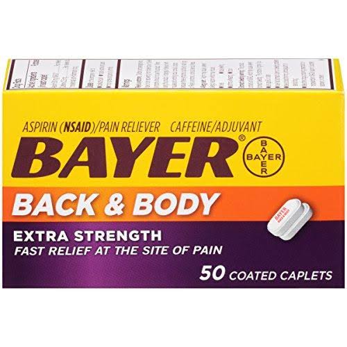 Bayer Asprin Back & Body Pain Reliever - Extra Strength, 50 Tablets