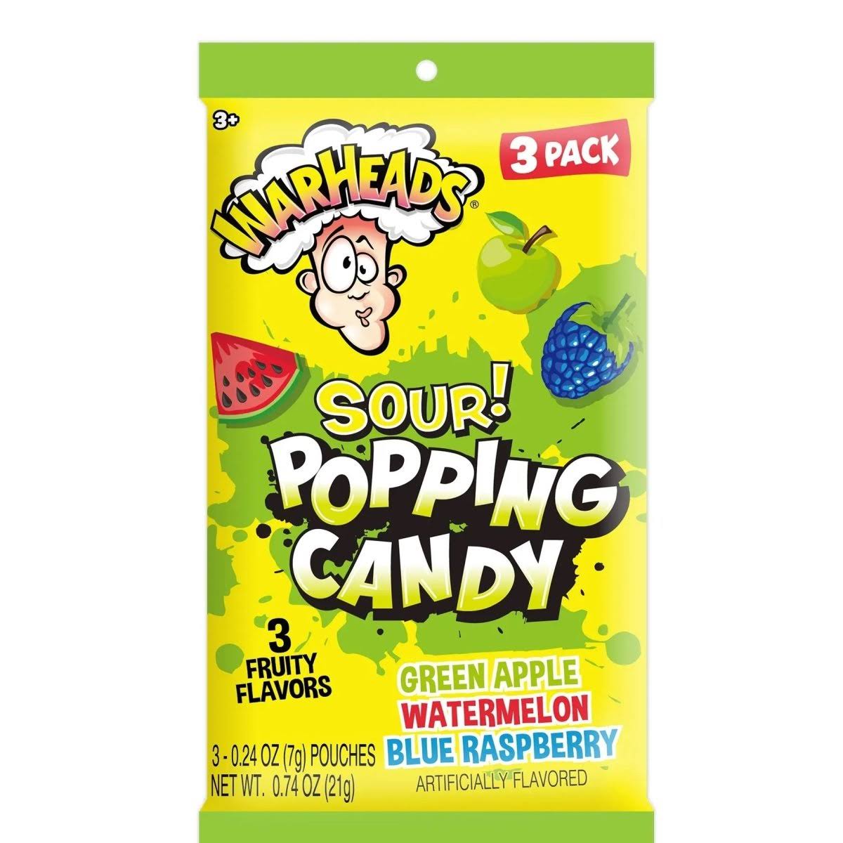 Warheads Sour Popping Candy 3pk - 21g