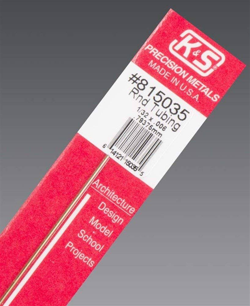 K & S METALS Round Tubing 1/32in. x 12in. (815035)