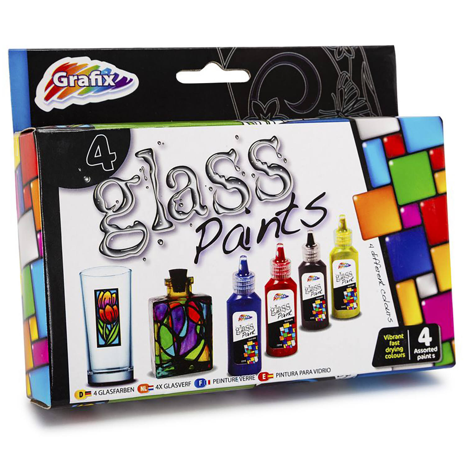 Grafix Glass Art Paint - 4pcs