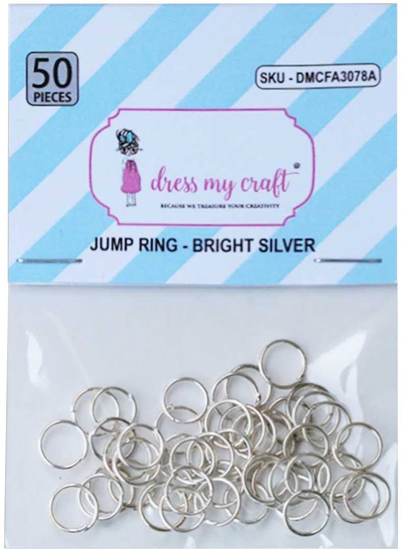 Dress My Craft Jump Rings 7mm 50/Pkg-Bright Silver -FA3078A