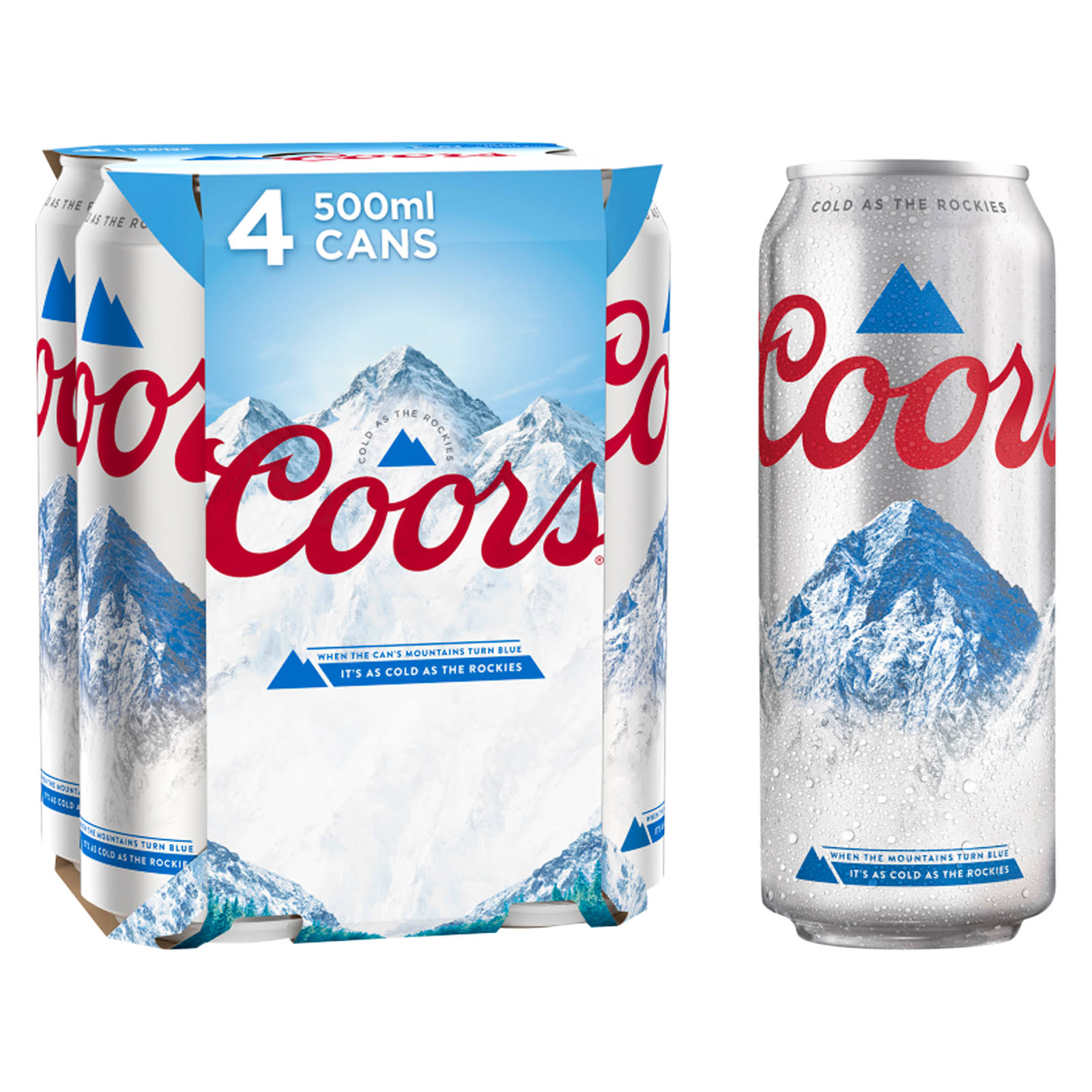 Coors Light Lager Beer - 4 x 500ml