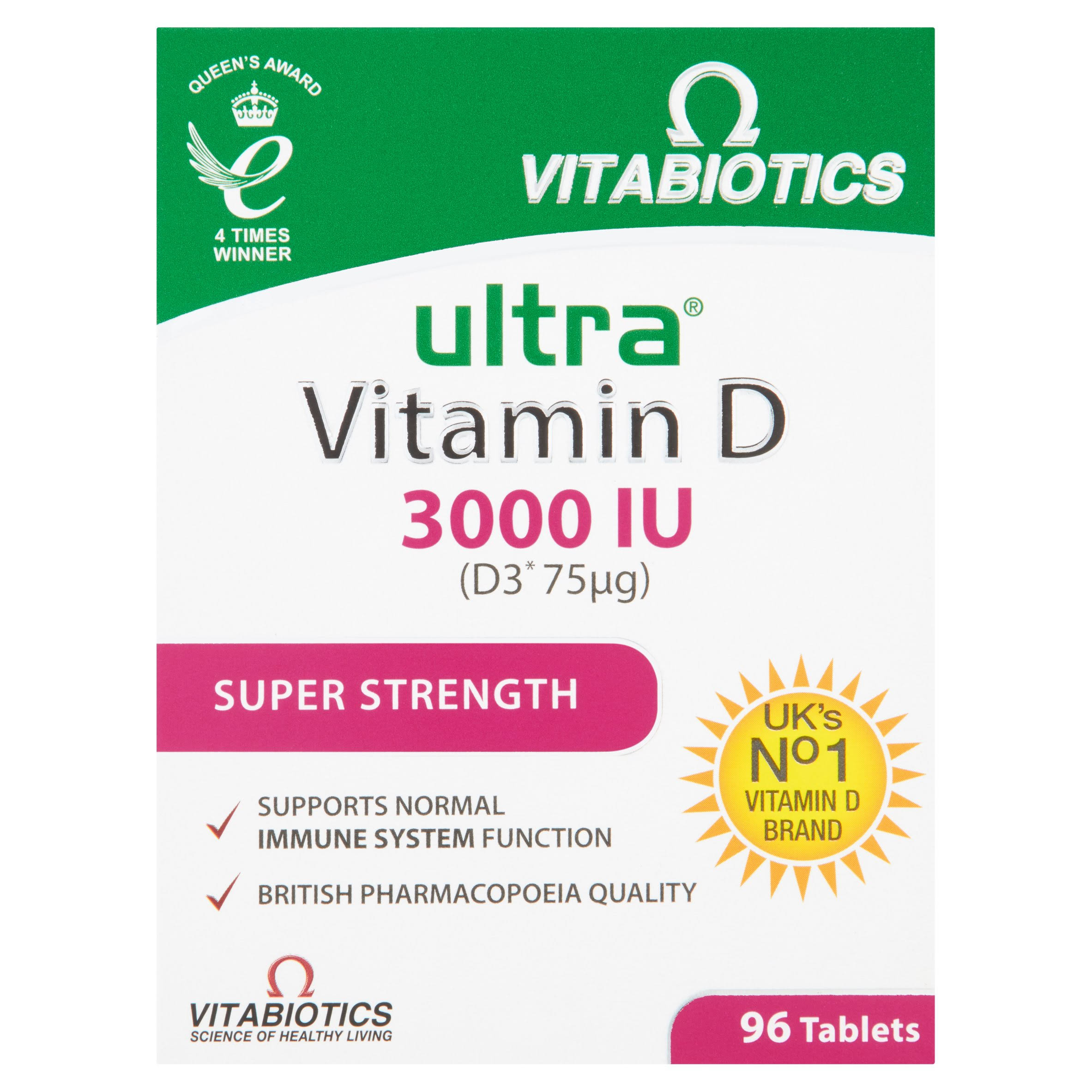 Vitabiotics Ultra Vitamin D3 - 3000iu - 96 Tablets