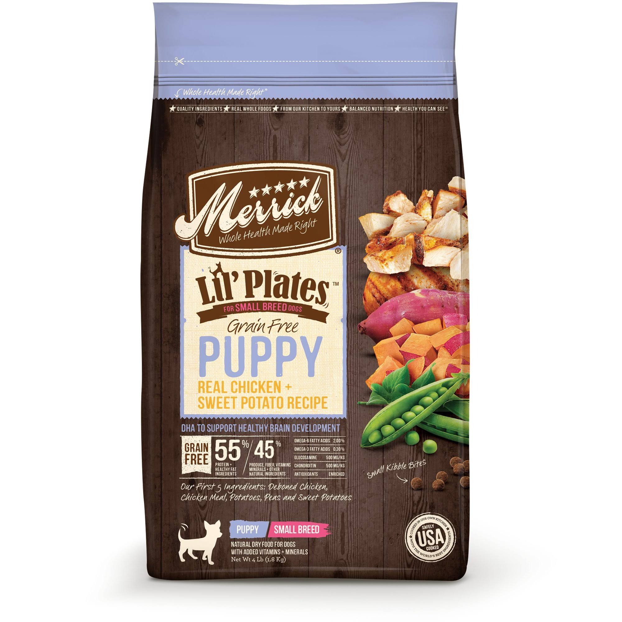 Merrick Grain Free Puppy Real Chicken + Sweet Potato Recipe Natural Dry Food For Dogs - 4 lbs