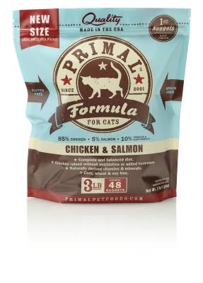 Primal Frozen Nuggets Chicken & Salmon Formula Grain-Free Raw Cat Food 3 LB