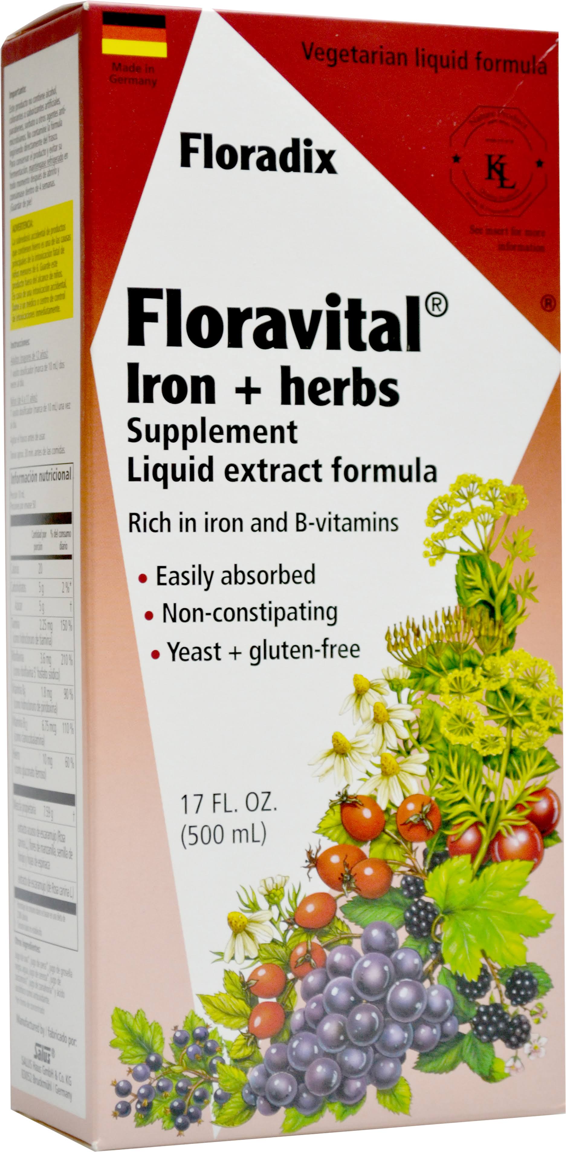 Floradix Floravital Iron and Herbs Supplement - 500ml