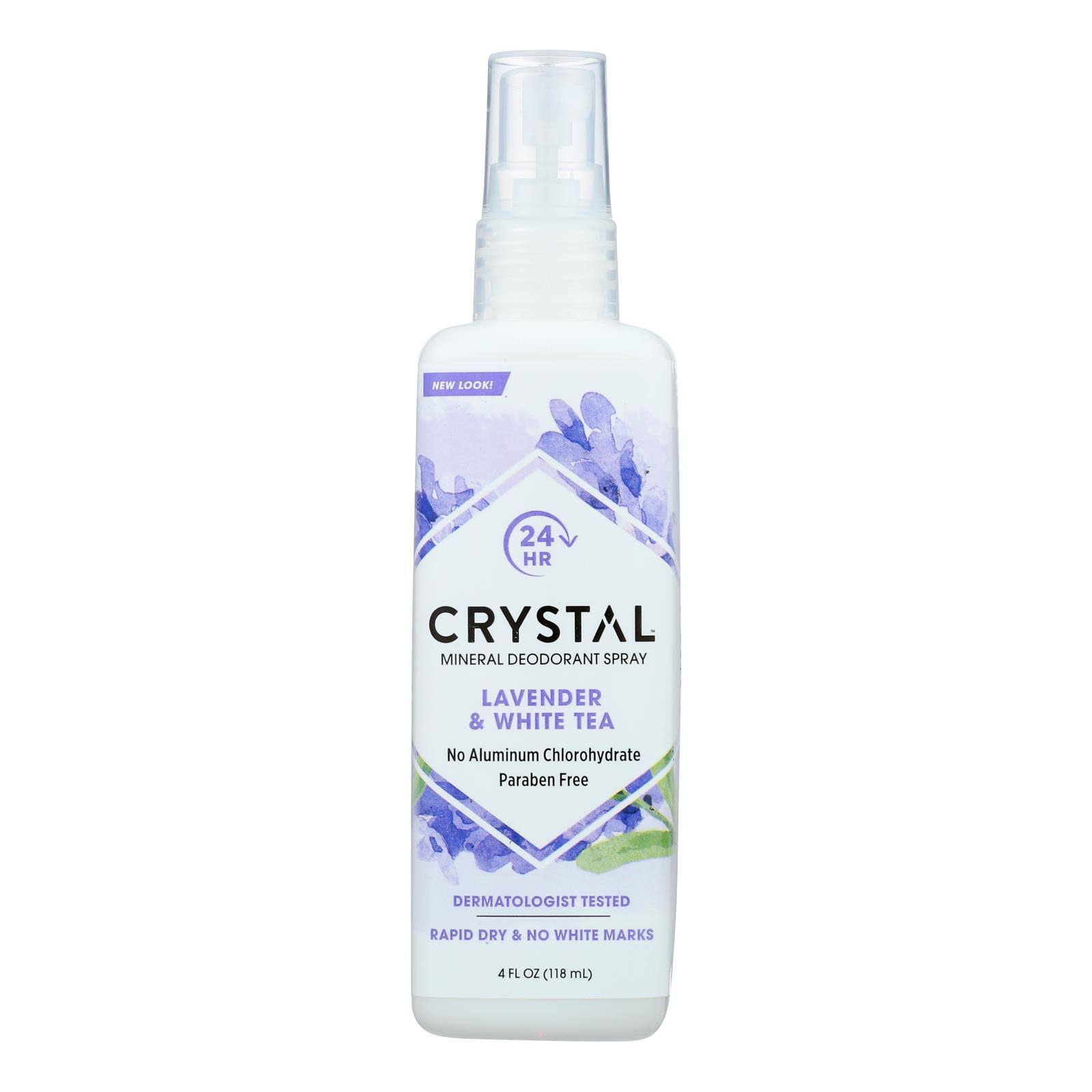 Crystal Essence Mineral Deodorant Body Spray - Lavender & White Tea, 4oz