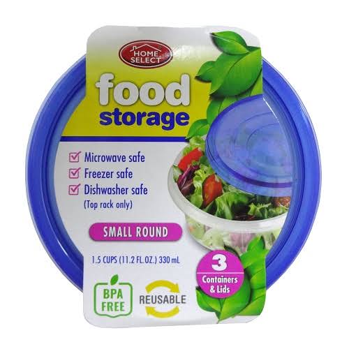 H.s Food Storage Cont Sml 3ct Round Wholesale, Cheap, Discount, Bulk (Pack of 12)