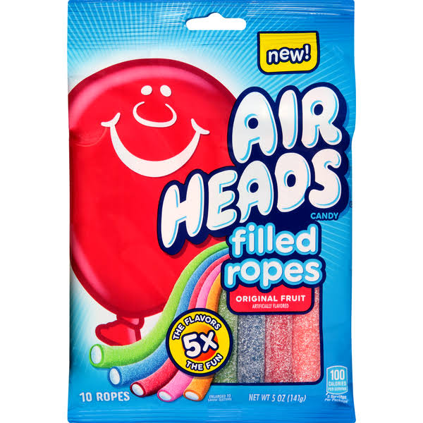 Air Heads Candy, Filled Ropes, Original Fruit - 10 ropes, 5 oz
