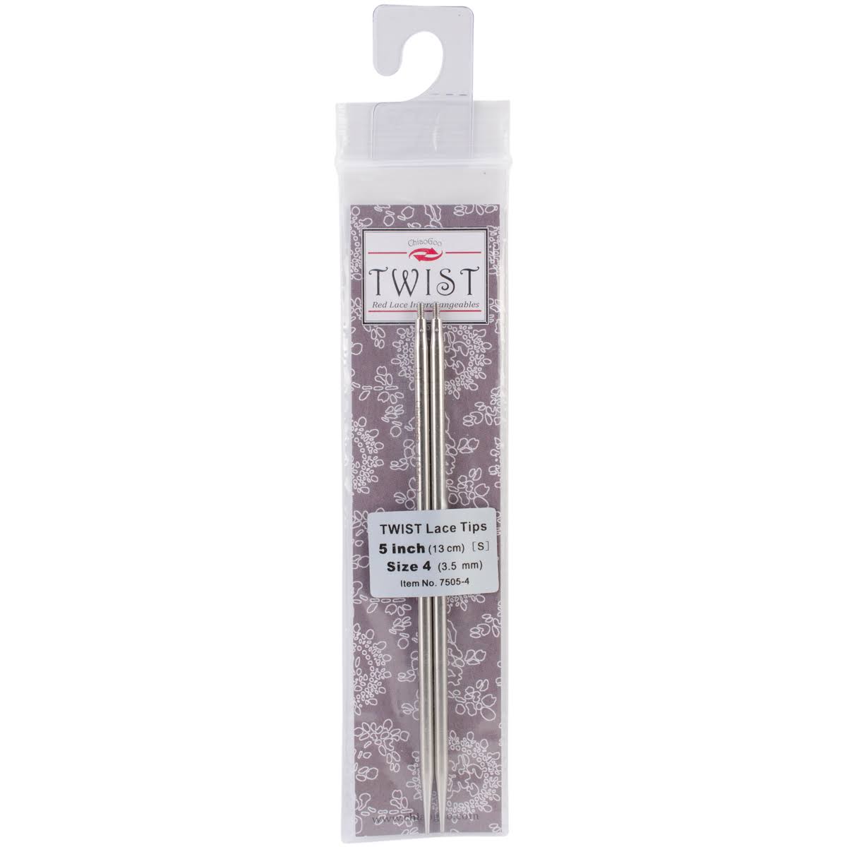 Twist Red Lace Interchangeable Tips - Size 4 3.5mm, 5"