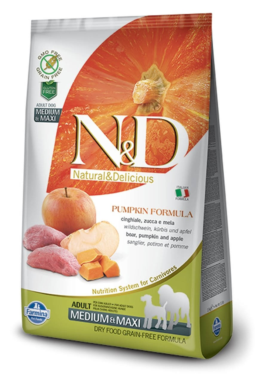 N&D GF Pumpkin DOG Adult Food - Boar & Apple, 2,5kg