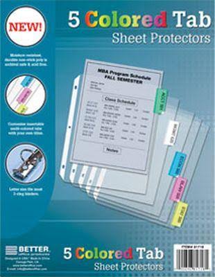 5Tab Color Tab Sheet Protect