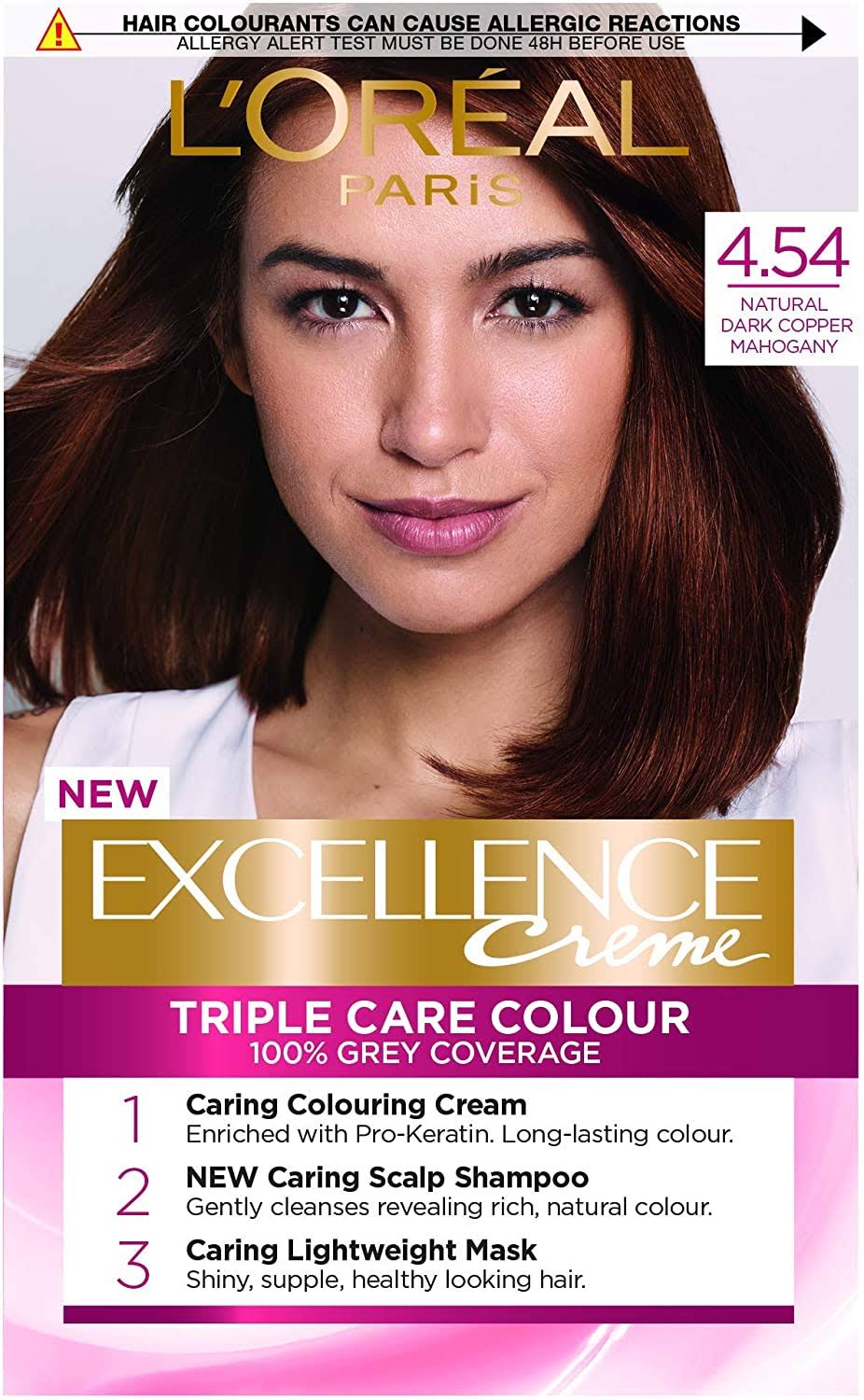 L'Oreal Paris Excellence Permanent Hair Colour - 4.54 Dark Copper Mahogany