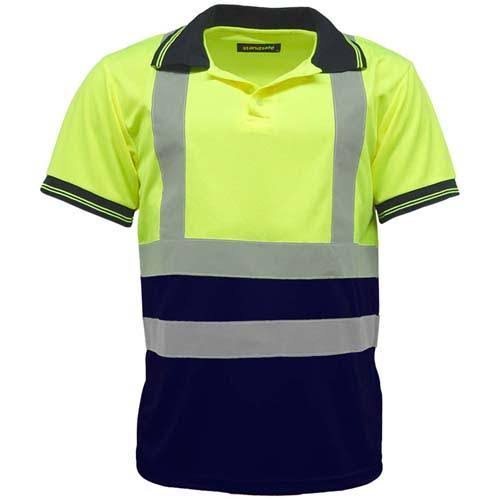 Standsafe HV031 Hi Vis 2 Tone Polo Short Sleeve Shirt - Yellow/Navy / M