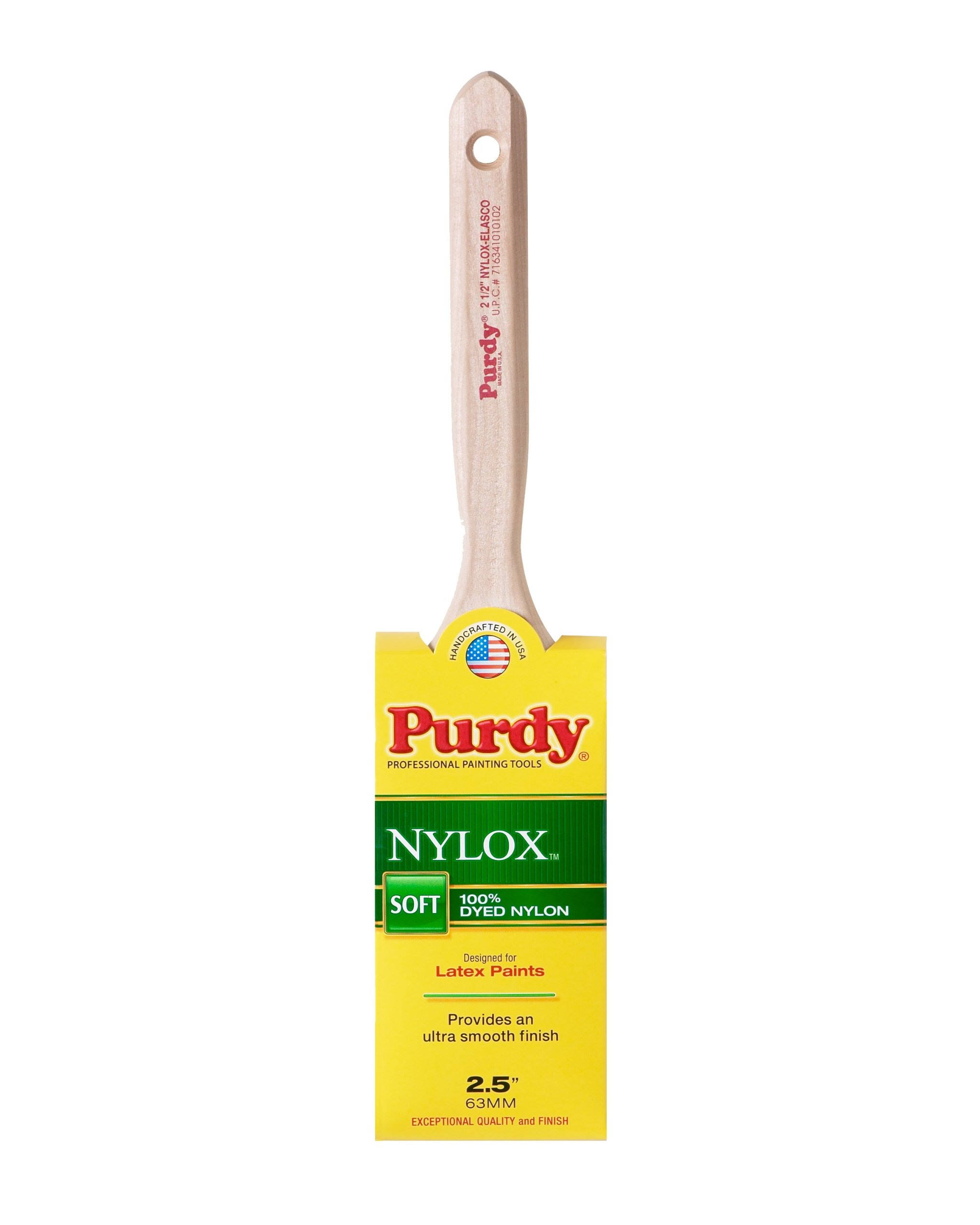 Purdy 144100225 Nylox Series Elasco Flat Trim Paint Brush - 2.5"