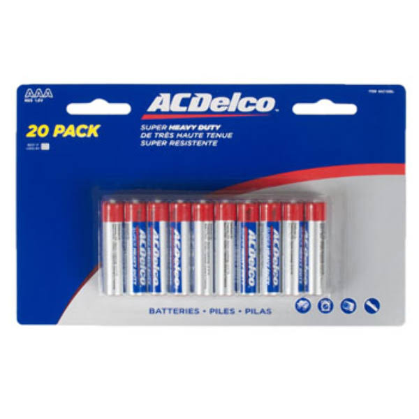 AC Delco AAA Batteries 20-Pack - Case of 24