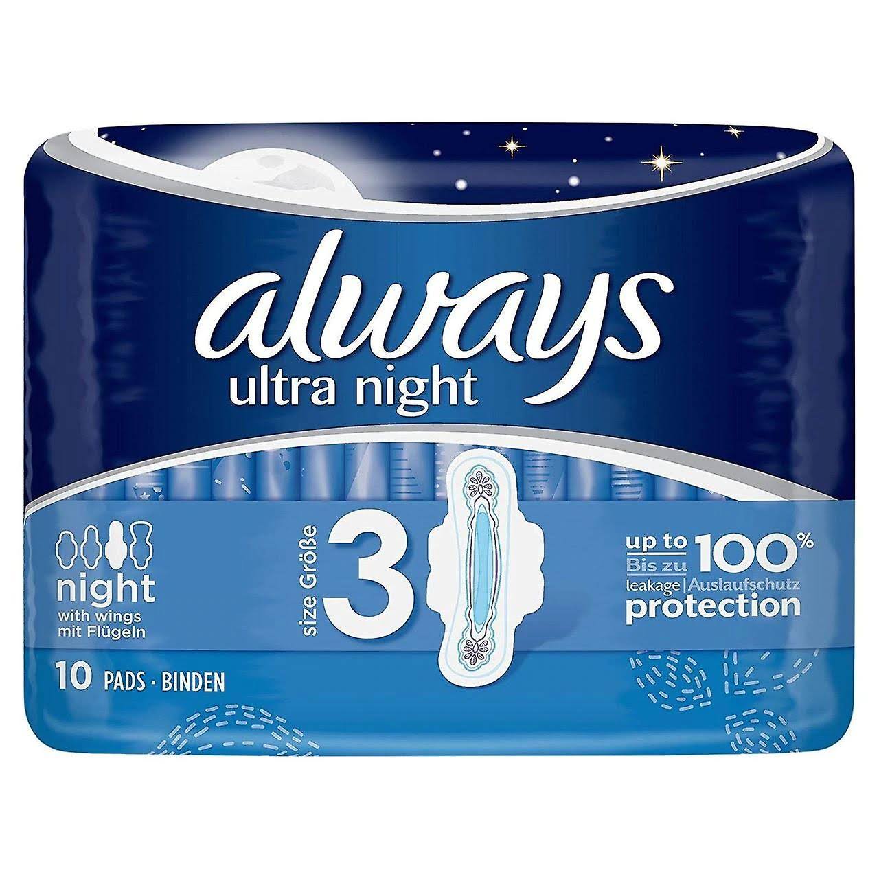 Always Ultra Night Sanitary Napkin - 10 Pack