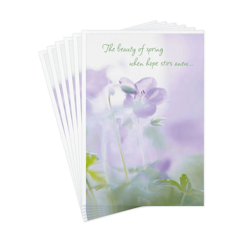 Purple Flowers Easter Cards, Pack of 6
