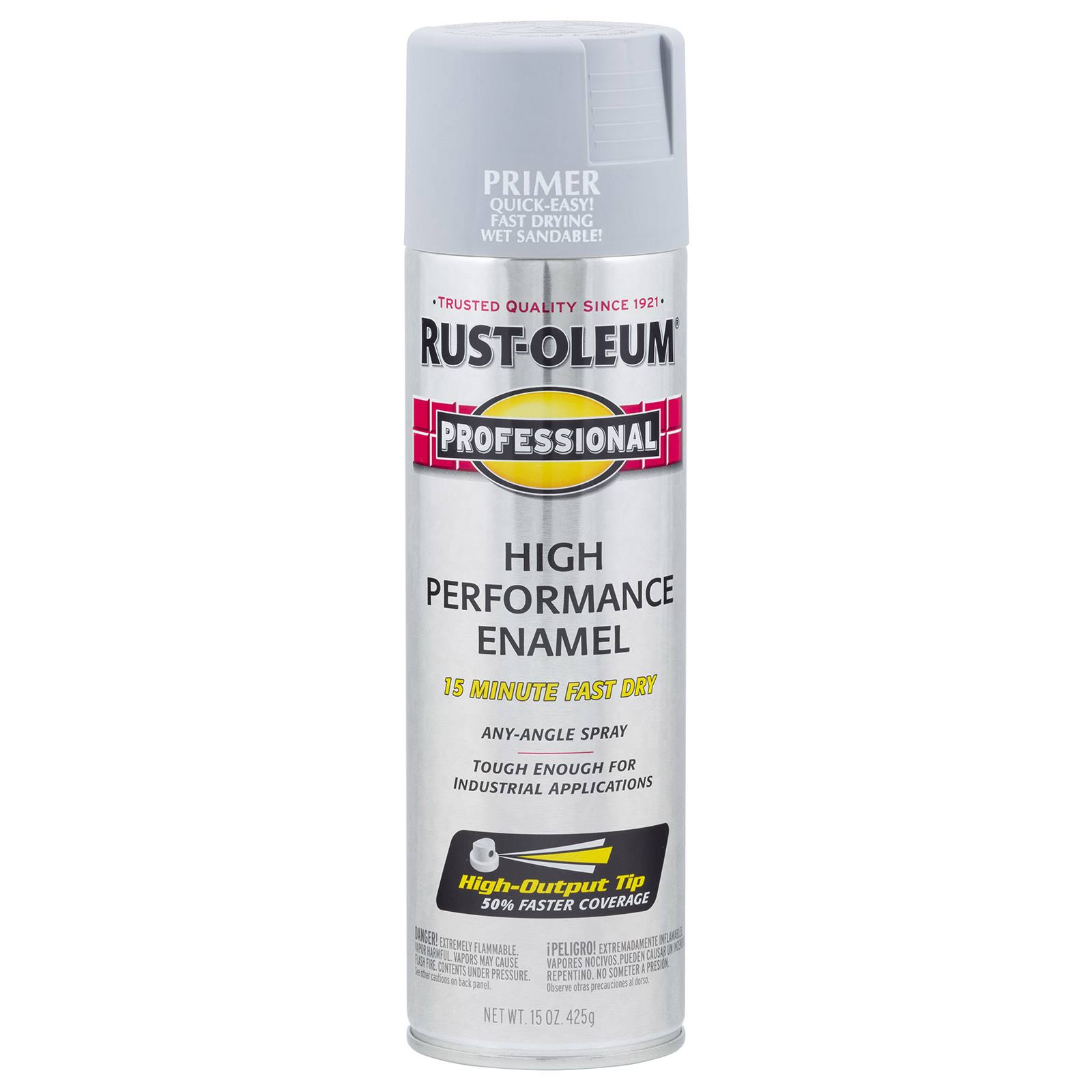 Rust Oleum 7582838 Professional Flat Primer Spray Paint - Gray, 15oz