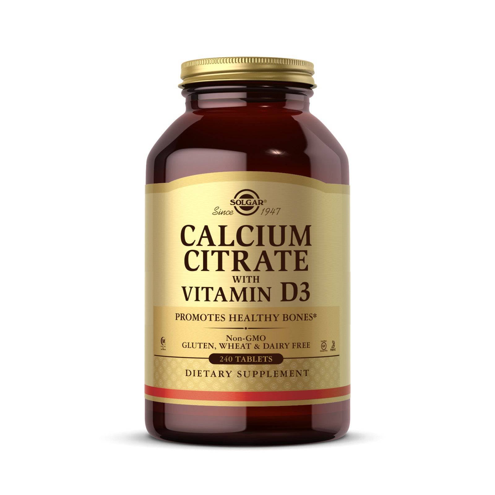 Solgar Calcium Citrate with Vitamin D3 Dietary Supplement - 240 Tablets