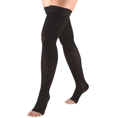 Truform Women's 0868 Thigh High Stockings - 20-30mmHg, Black, Small