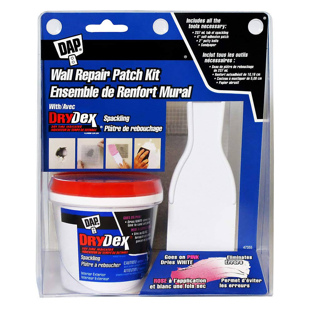 Dap 12345 Wall Repair Patch Kit White, Slight, White