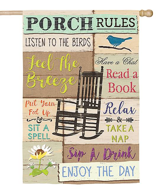 Evergreen Flag 'Porch Rules' Outdoor Flag One-Size