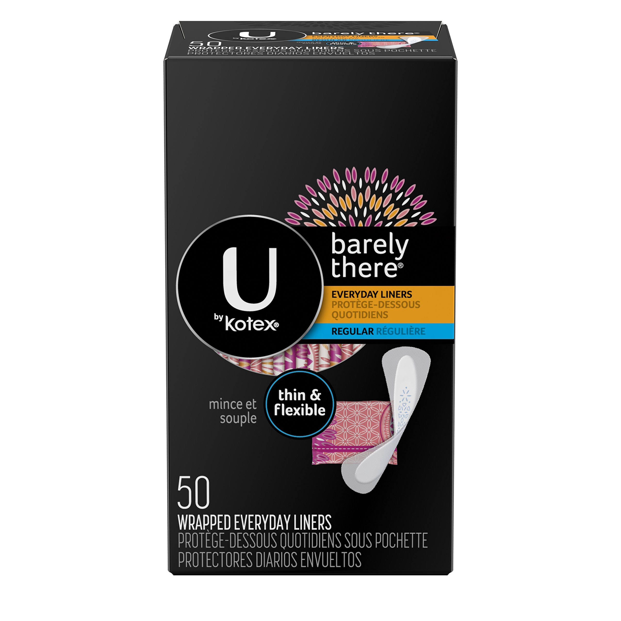 U by Kotex Barely There Thin Liners - 50 count