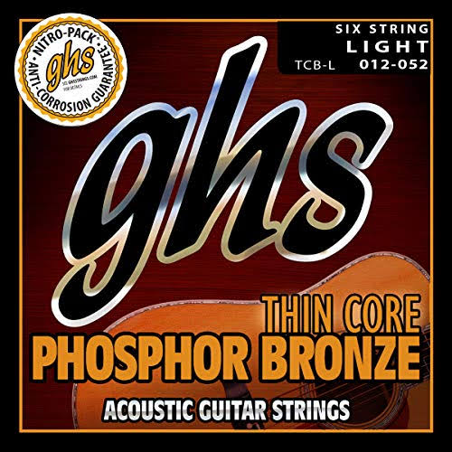 GHS Thin Core Phosphor Bronze Acoustic Guitar Strings; 12-52 TCB-L