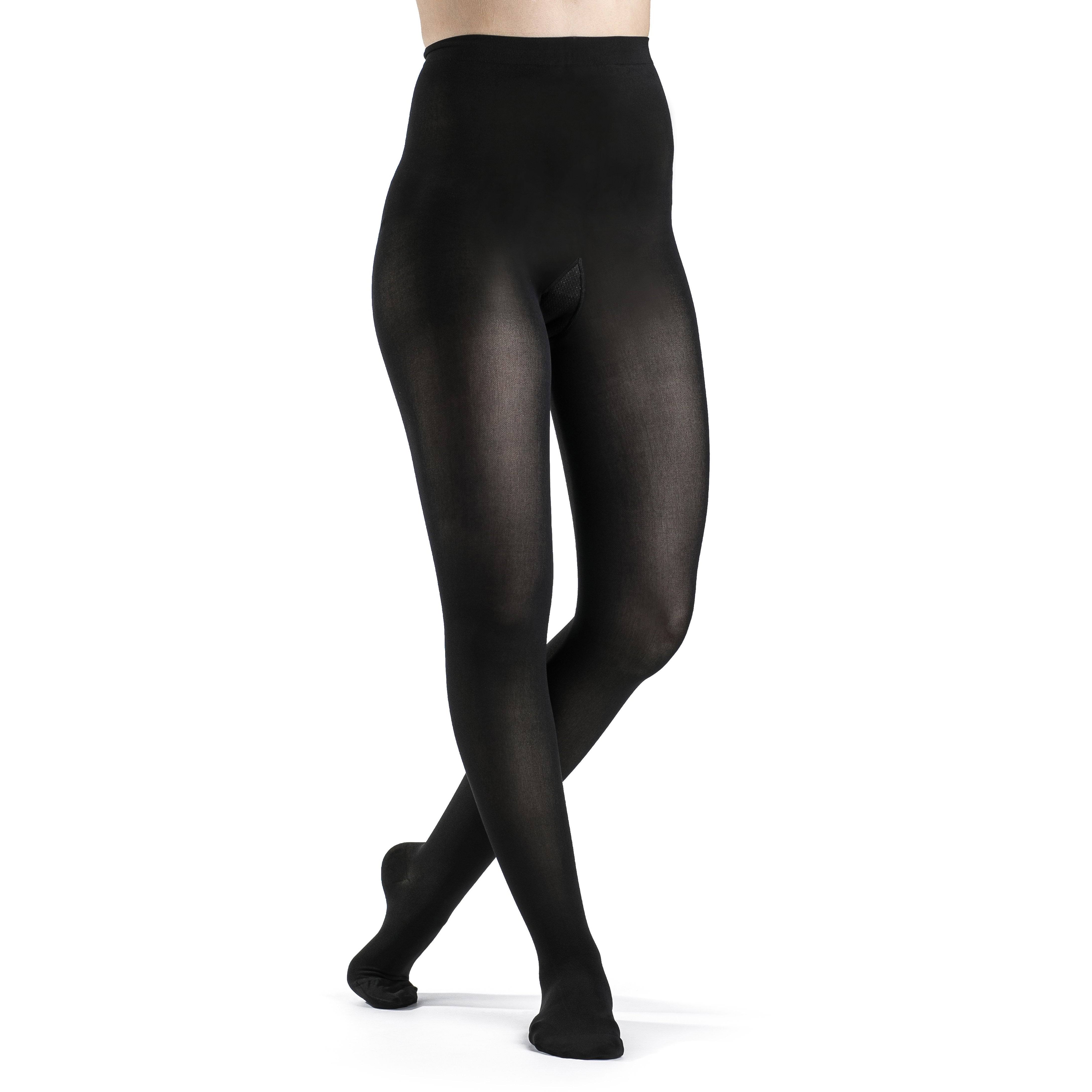 Sigvaris Women's Soft Opaque Thigh High - Medium Long, Black, 20-30mmHg