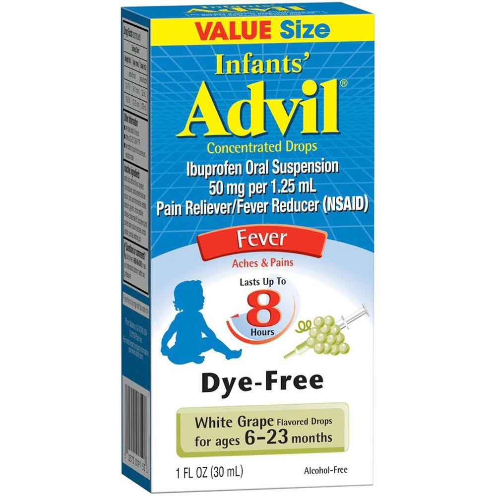 Advil Infant's Fever Reducer Concentrated Drops - 50mg, White Grape, 30ml
